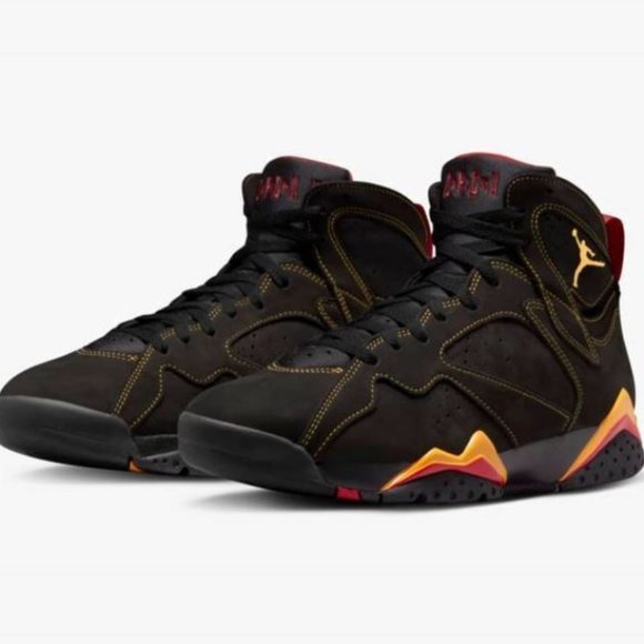 jordan retro 7 black and orange
